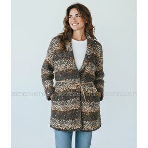 Brunello Cucinelli Women Cashmere Dazzling Cardigan Coat leather belt monili M